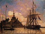 Johan Barthold Jongkind Canvas Paintings - The Port of Rotterdam